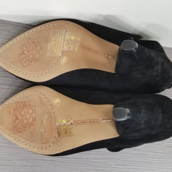 Vince Camuto Side Zip Bootie, Black Suede, Womens Size 7.5 M / 38 - Picture 11 of 12